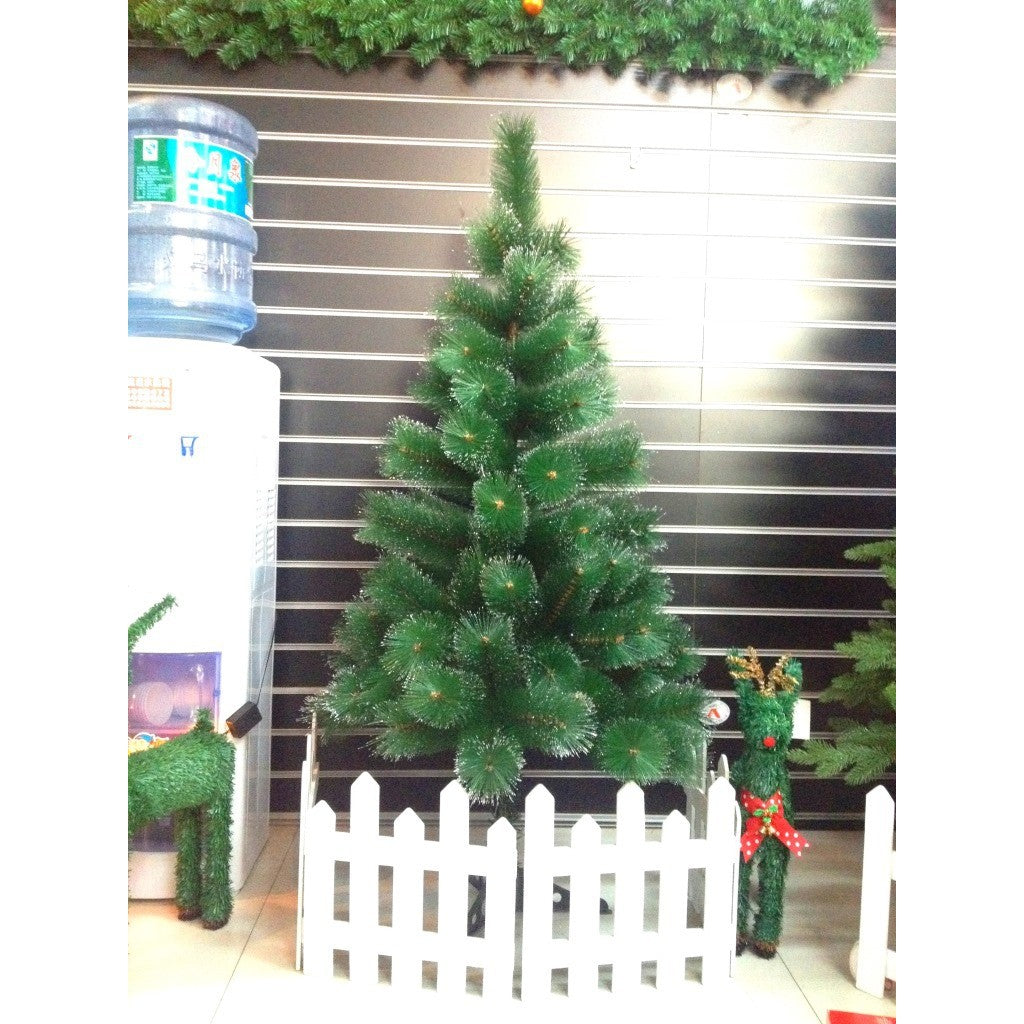 Brad artificial de Craciun tip pin, clasic, pentru interior/exterior, inaltime 90 cm, Flippy, verde, suport de plastic inclus-3