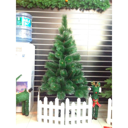 Brad artificial de Craciun tip pin, clasic, pentru interior/exterior, inaltime 90 cm, Flippy, verde, suport de plastic inclus-3