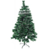 Brad artificial de Craciun tip pin inzapezit, inaltime 210 cm, diametru 115 cm, 350 ramuri cu ace 3D 12 cm, Flippy, verde cu varfuri ninse, suport metalic inclus-0