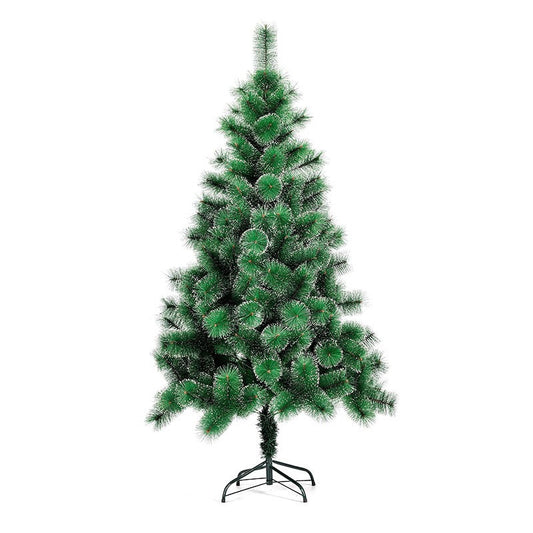 Brad artificial de Craciun tip pin nins, pentru interior/exterior, inaltime 150 cm, Flippy, verde, suport metalic inclus-0