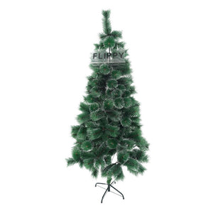 Brad artificial de Craciun tip pin nins, pentru interior/exterior, inaltime 210 cm, Flippy, verde, suport metalic inclus-0