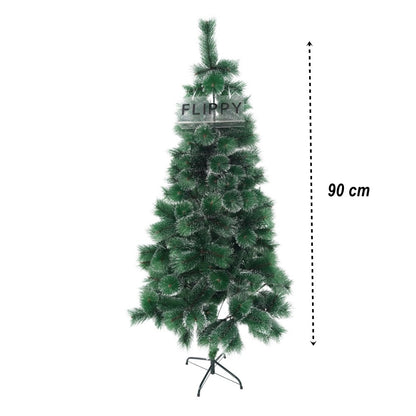 Brad artificial de Craciun tip pin nins, pentru interior/exterior, inaltime 90 cm, Flippy, verde, suport pastic inclus-5