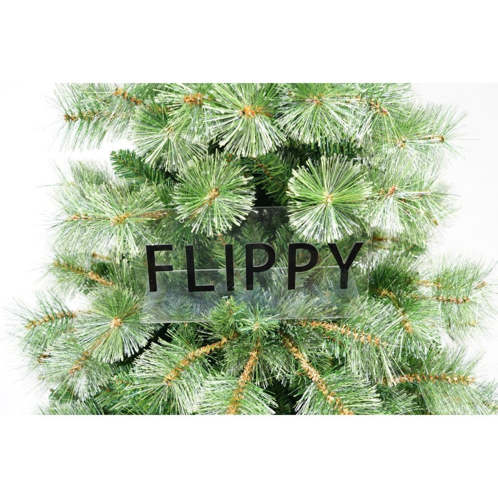 Brad artificial de Craciun tip pin, pentru interior/exterior, inaltime 150 cm, diametru 92 cm, 400 ramuri, Flippy, verde, suport metalic inclus-4
