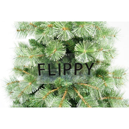 Brad artificial de Craciun tip pin, pentru interior/exterior, inaltime 150 cm, diametru 92 cm, 400 ramuri, Flippy, verde, suport metalic inclus-4