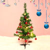 Brad Artificial Impodobit, 60 cm, suport plastic cu instalatie luminoasa 20 LED alb cald + 20 globuri rosii incluse, Flippy-0