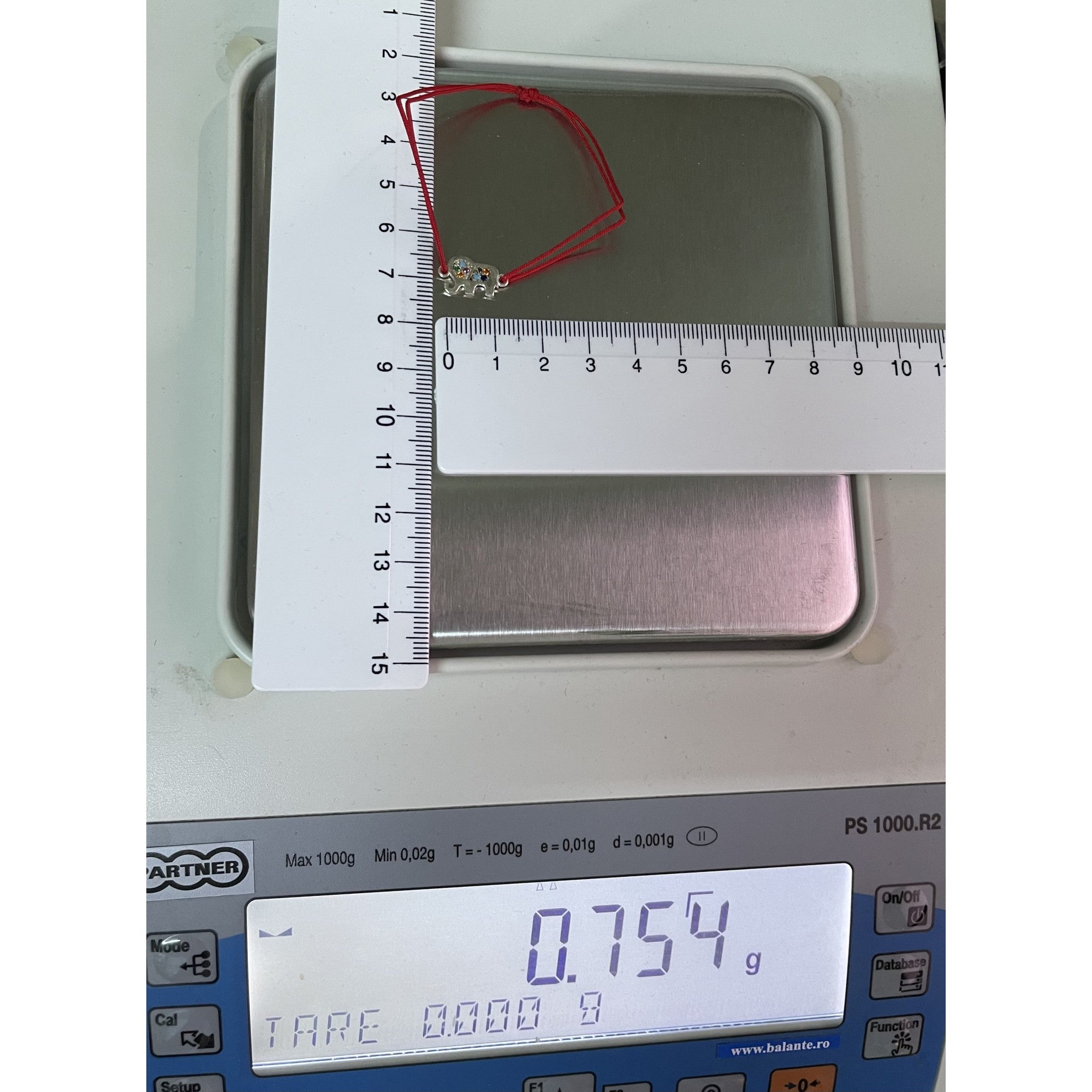 Bratara Snur Reglabil, Argint 925, Elefant Cu Pietre, Jolie Silver, 0.7 g, 1.5 cm x 0.8 cm-1