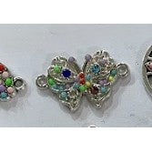 Bratara cu Snur Alb- Rosu Fluture Pietre Colorate-0
