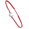 Bratara cu Snur Rosu, Argint 925, Potcoava, Jolie Silver, 0.6 g, 10x15 mm-0