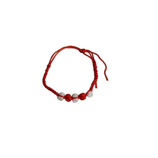 Bratara Handmade Jolie Alb-Rosu-1