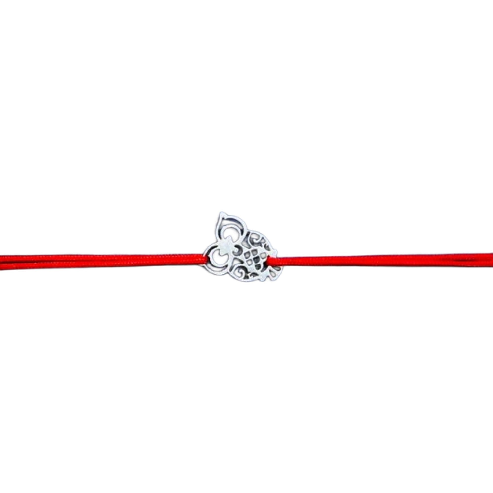 Bratara Snur Reglabil, Argint 925, Bufnita Brodata, Jolie Silver, 0.4 g, 1.2 cm x 1 cm-0