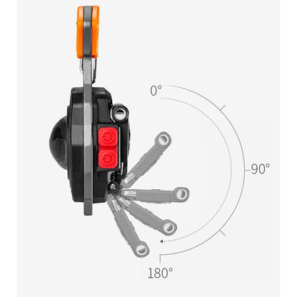 Breloc Multifunctional, Flippy, Model W5147, Kit Supravietuire, Lanterna, Bricheta, Fluier, din ABS/Aluminiu, Alimentare USB, Negru/Portocaliu-4