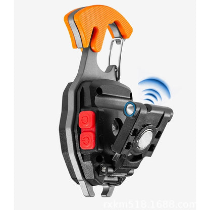 Breloc Multifunctional, Flippy, Model W5147, Kit Supravietuire, Lanterna, Bricheta, Fluier, din ABS/Aluminiu, Alimentare USB, Negru/Portocaliu-6