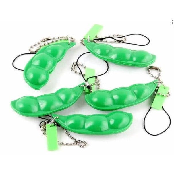 Breloc pastaie de mazare antistres, poliuretan, verde-2