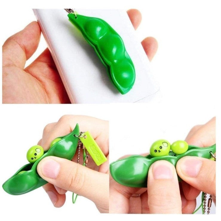 Breloc pastaie de mazare antistres, poliuretan, verde-3