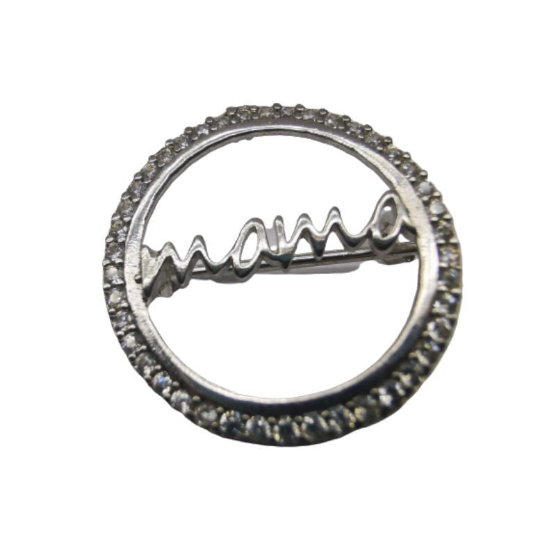 Brosa Argint 925 Mama cu Zirconii-0