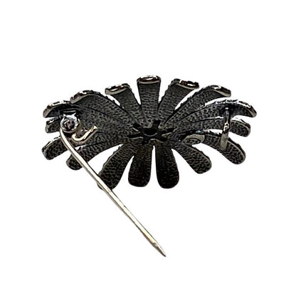 Brosa din Argint 925 Floare Filigran cu Piatra-4