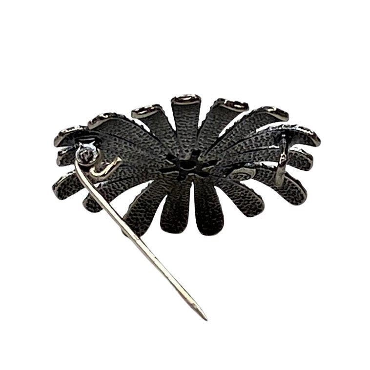Brosa din Argint 925 Floare Filigran cu Piatra-4