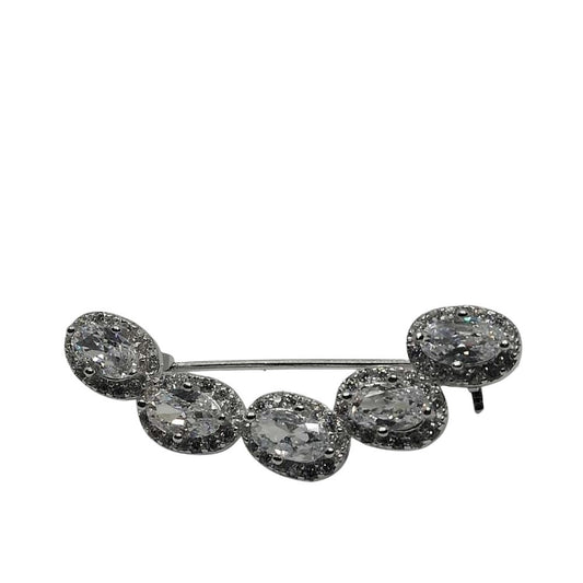 Brosa din Argint 925 Semicerc cu Zirconii-1