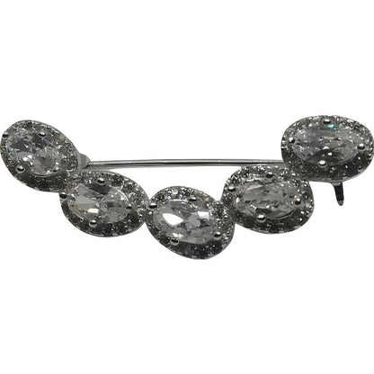 Brosa din Argint 925 Semicerc cu Zirconii-0