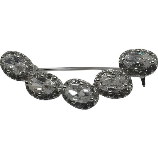 Brosa din Argint 925 Semicerc cu Zirconii-0
