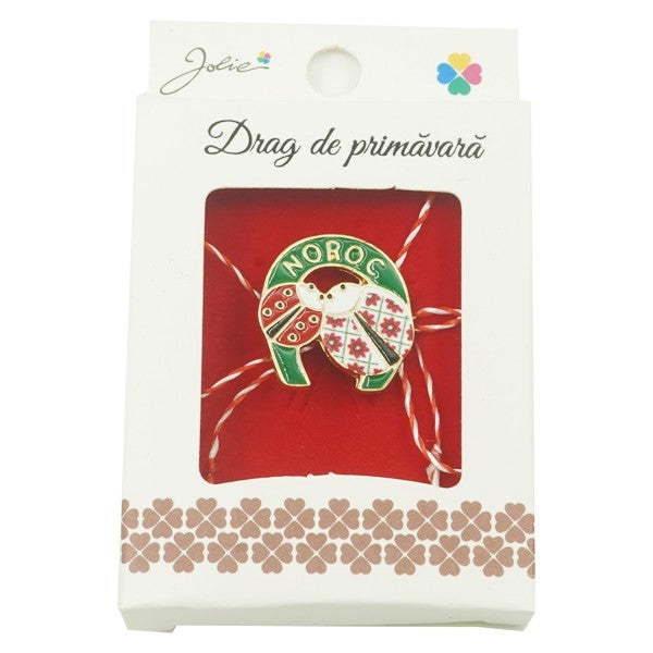 Brosa Mica in Cutie Jolie model Doua Buburuze in Potcoava (Noroc)-1