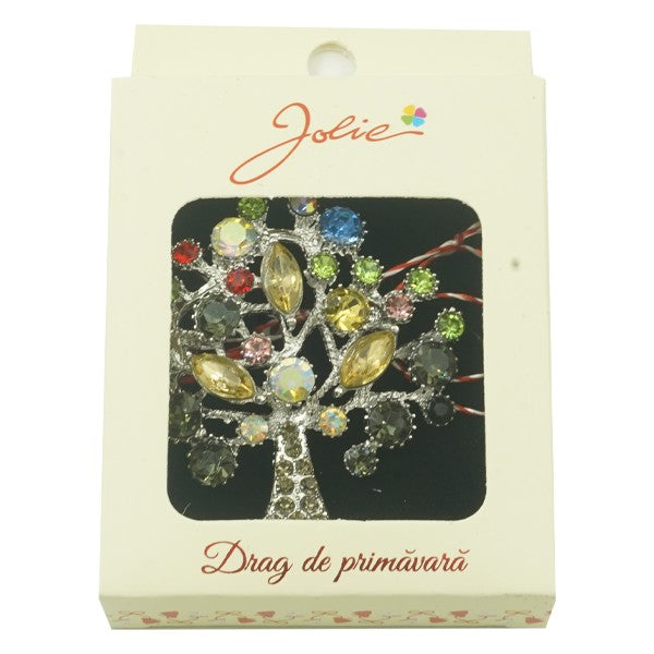 Brosa Multicolora Jolie model Copac Pietre-0