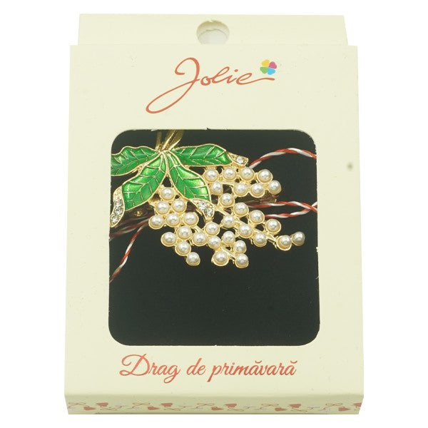 Brosa Multicolora Jolie model Floare cu Perle-0
