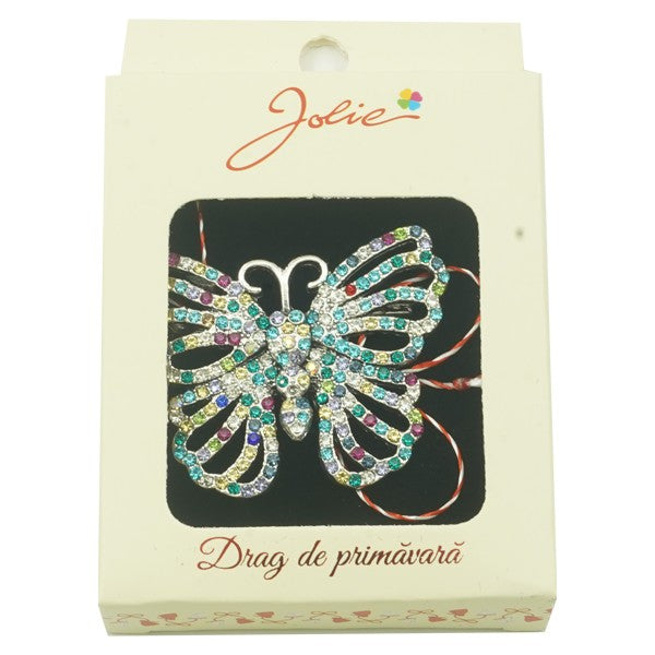 Brosa Multicolora Jolie model Fluture Pietre-0