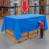 Prelata Impermeabila cu ochiuri metalice de prindere, dimensiune 4,0m x 5,0m, densitate 80g/m2, culoare albastra-0