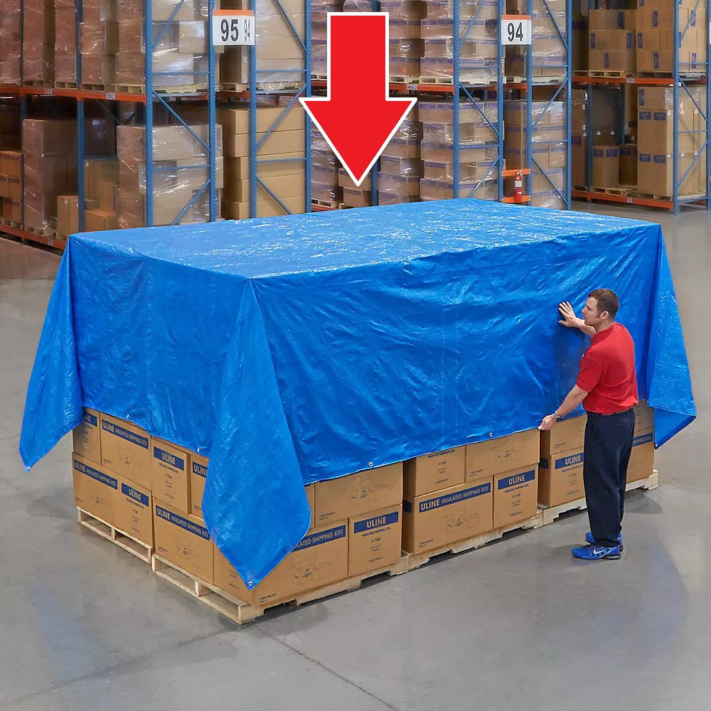 Prelata Impermeabila cu ochiuri metalice de prindere, dimensiune 4,0m x 5,0m, densitate 80g/m2, culoare albastra-0