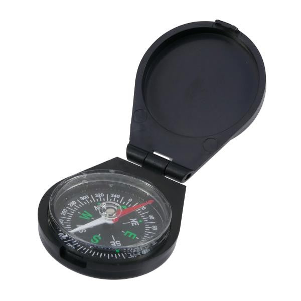 Busola de Buzunar cu Capac de Plastic, Flippy, Drumetii, Calatorie, Compacta, Usor de Transportat, Neagra-0