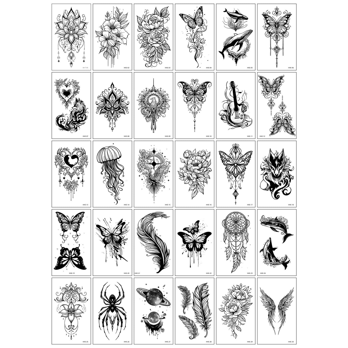 Set 30 tatuaje cu apa diverse modele, varianta 2-0