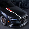 Set sticker autoadeziv Tuning in doua culori, model "Hood Stripes V3", dimensiune 130 x 10 cm, culoare Rosu + Negru-0