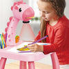 Masa Muzicala de Desen pentru copii cu Proiector, model Girafa, culoare Roz, 24 imagini, AVX-WT-222-2-PINK-GIRAFFE-0