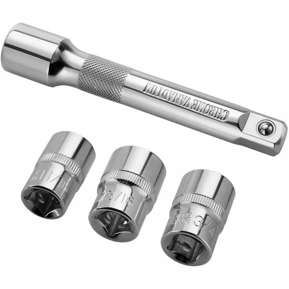 Set cheie dinamometrica din otel/crom, 1/2 inch, reglabila 28-210 Nm, cu 3 tubulare incluse si manusi-1