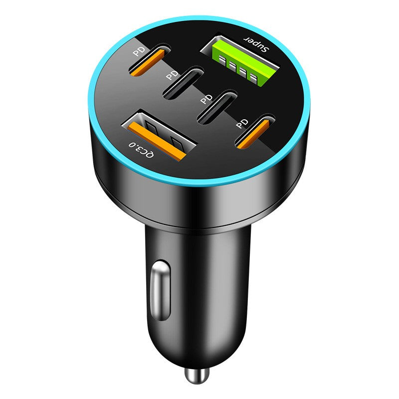 C8 4PD+2USB Super Fast Charger Black OPP Bag-0