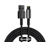 Cablu incarcare Baseus Tungsten Gold, USB la iPhone, 2.4A, 2m (negru)