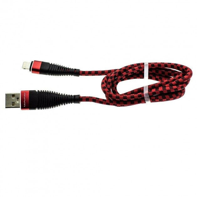 Cablu Date/Incarcare 3A Lightning 1 m X119 Blister, Rosu/Negru-0
