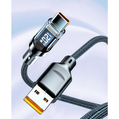 Cablu de Date Type C + USB, Flippy, Încarcare Super Rapida, 120 W, Afișaj Digital LED, 1 m, Negru-6