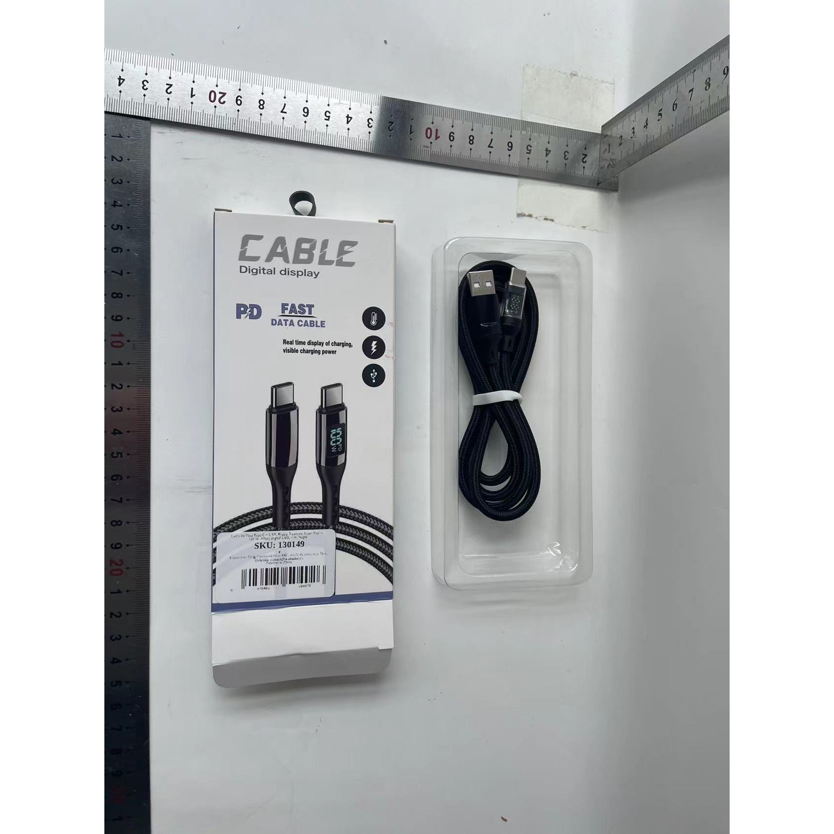 Cablu de Date Type C + USB, Flippy, Încarcare Super Rapida, 120 W, Afișaj Digital LED, 1 m, Negru-10