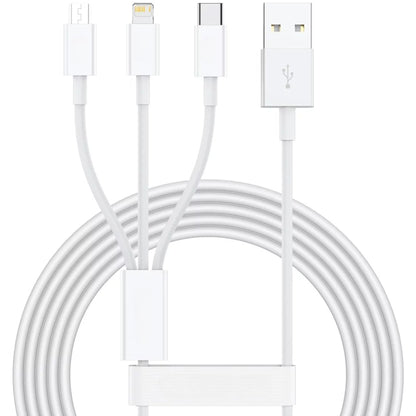 Cablu USB 3in1 Flippy SX - 21, USB la micro USB/USB-C/compatibil iphone, 3A, 1.2m (alb)-0