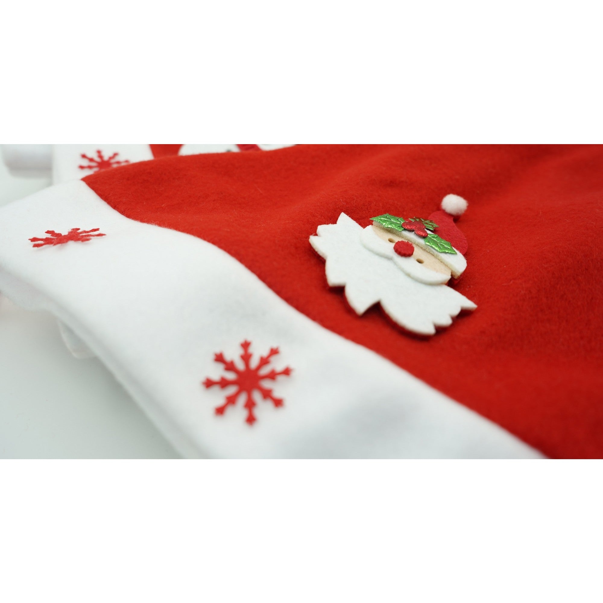 Caciulita de Mos Craciun, Flippy,cu model de Mos Craciun si ornament fulg de nea, rosie, marime universala, material textil-4