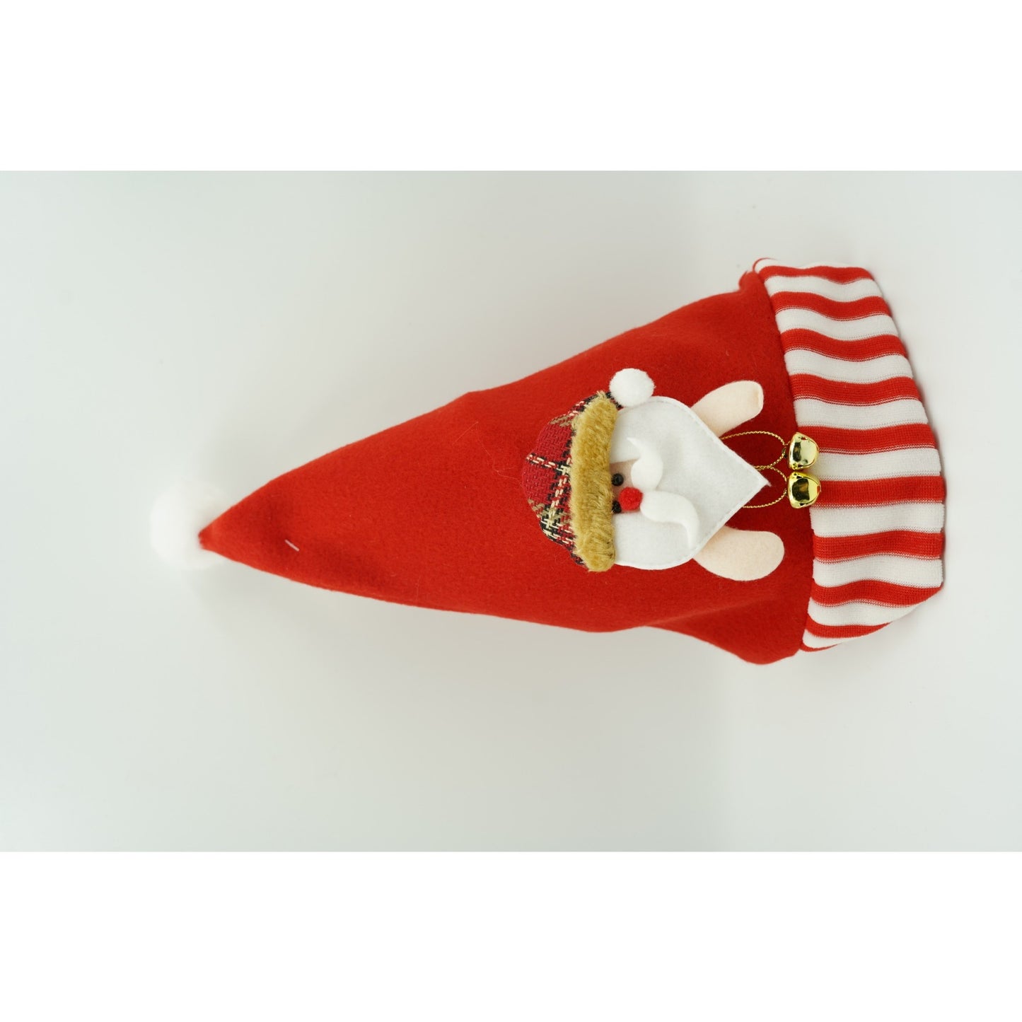 Caciulita de Mos Craciun, Flippy,cu ornament de Mos Craciun, rosie, marime universala, material textil-2