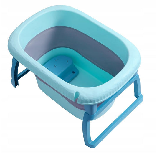Cada Pliabila pentru Baie, Flippy, din PP+TPE, pentru Copii 0-6 Ani, cu Picioare, Suport de Sezut, Scurgere Etans, 80 x 52 x 42 cm, Albastru-1