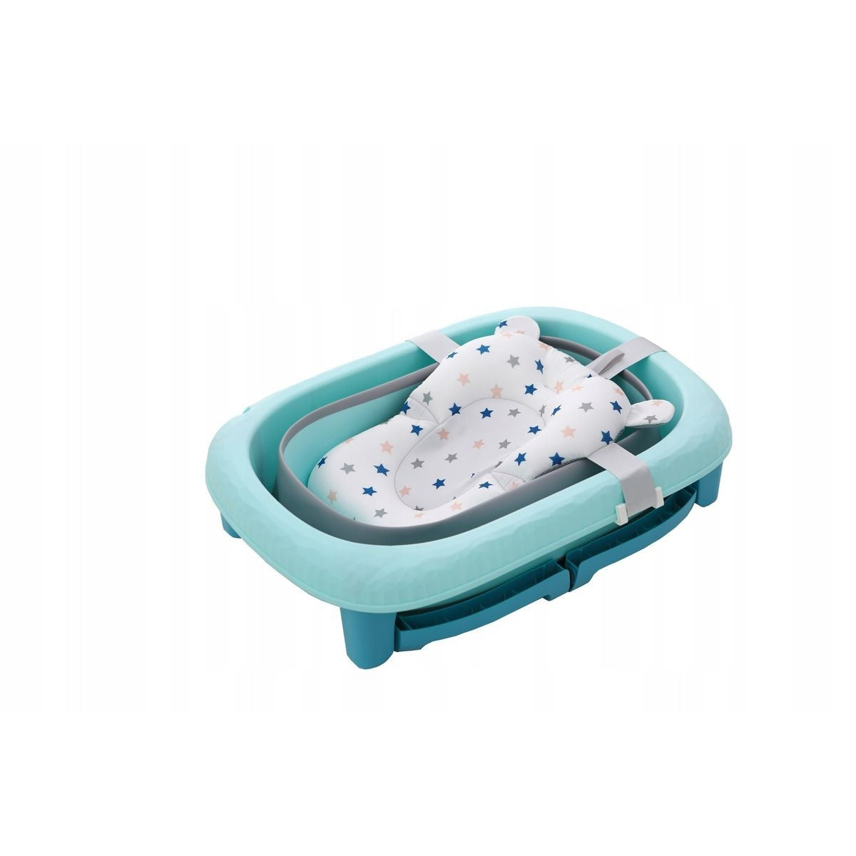 Cada Pliabila pentru Baie, Flippy, din PP+TPE, pentru Copii 0-6 Ani, cu Picioare, Suport de Sezut, Scurgere Etans, 80 x 52 x 42 cm, Albastru-5