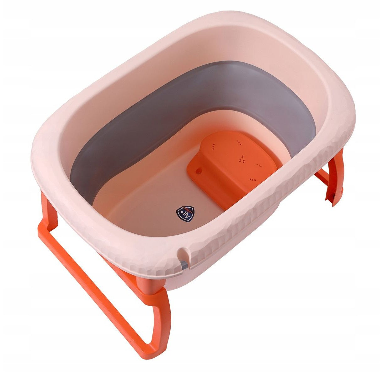 Cada Pliabila pentru Baie, Flippy, din PP+TPE, pentru Copii 0-6 Ani, cu Picioare, Suport de Sezut, Scurgere Etans, 80 x 52 x 42 cm, Portocaliu-4