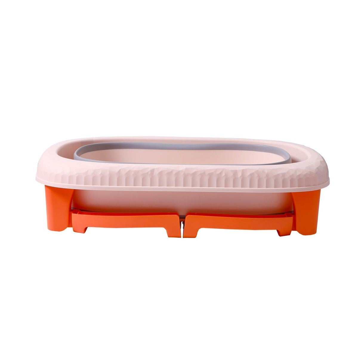 Cada Pliabila pentru Baie, Flippy, din PP+TPE, pentru Copii 0-6 Ani, cu Picioare, Suport de Sezut, Scurgere Etans, 80 x 52 x 42 cm, Portocaliu-6