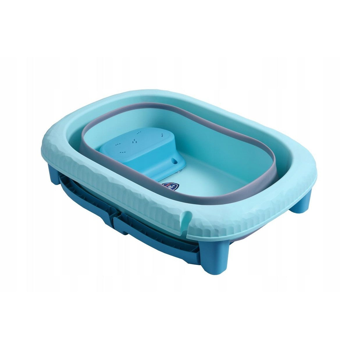 Cada Pliabila pentru Baie, Flippy, din PP+TPE, pentru Copii 0-6 Ani, cu Picioare, Suport de Sezut, Scurgere Etans, 48.5x25x72 cm, Albastru-1