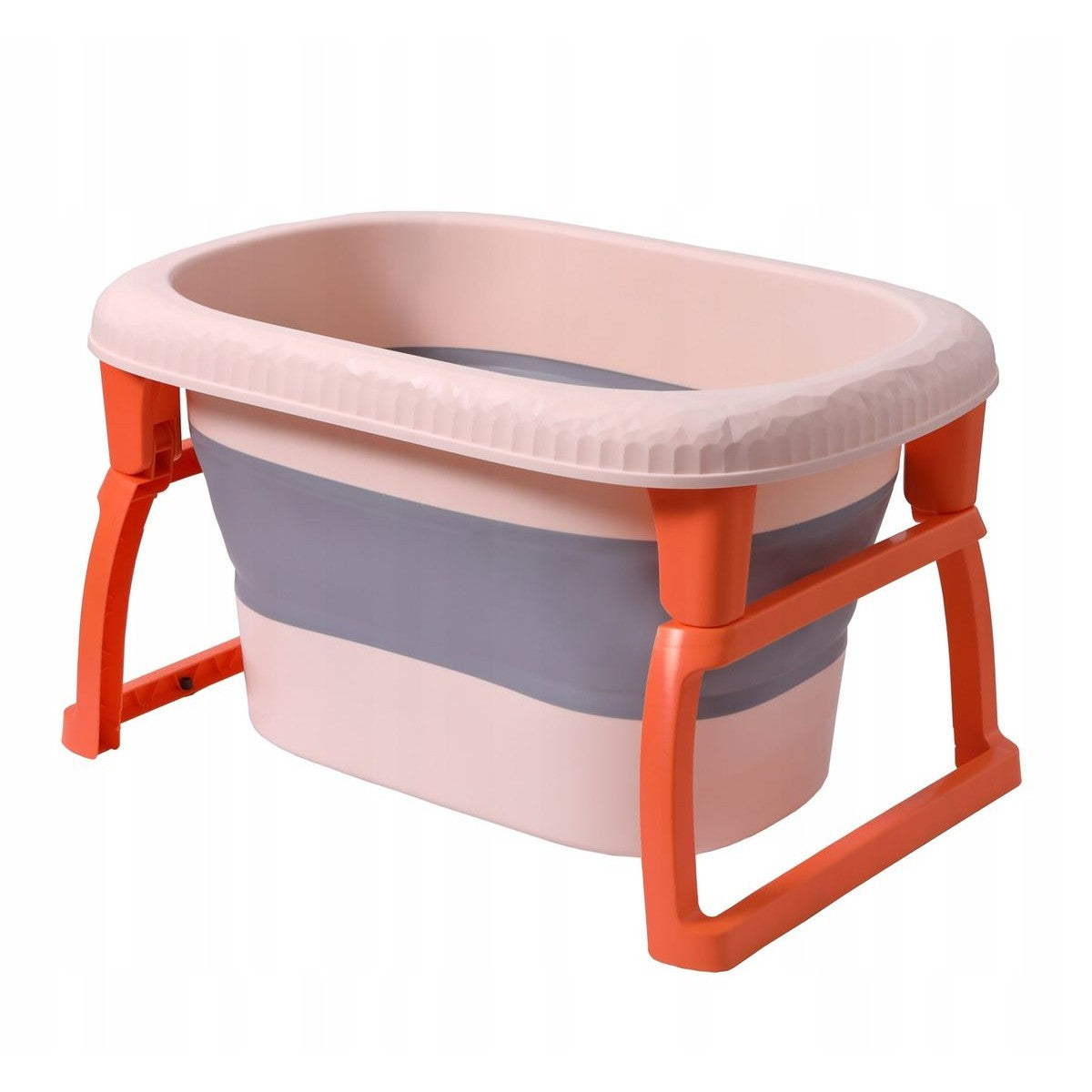Cada Pliabila pentru Baie, Flippy, din PP+TPE, pentru Copii 0-6 Ani, cu Picioare, Suport de Sezut, Scurgere Etans, 80 x 52 x 42 cm, Portocaliu-0
