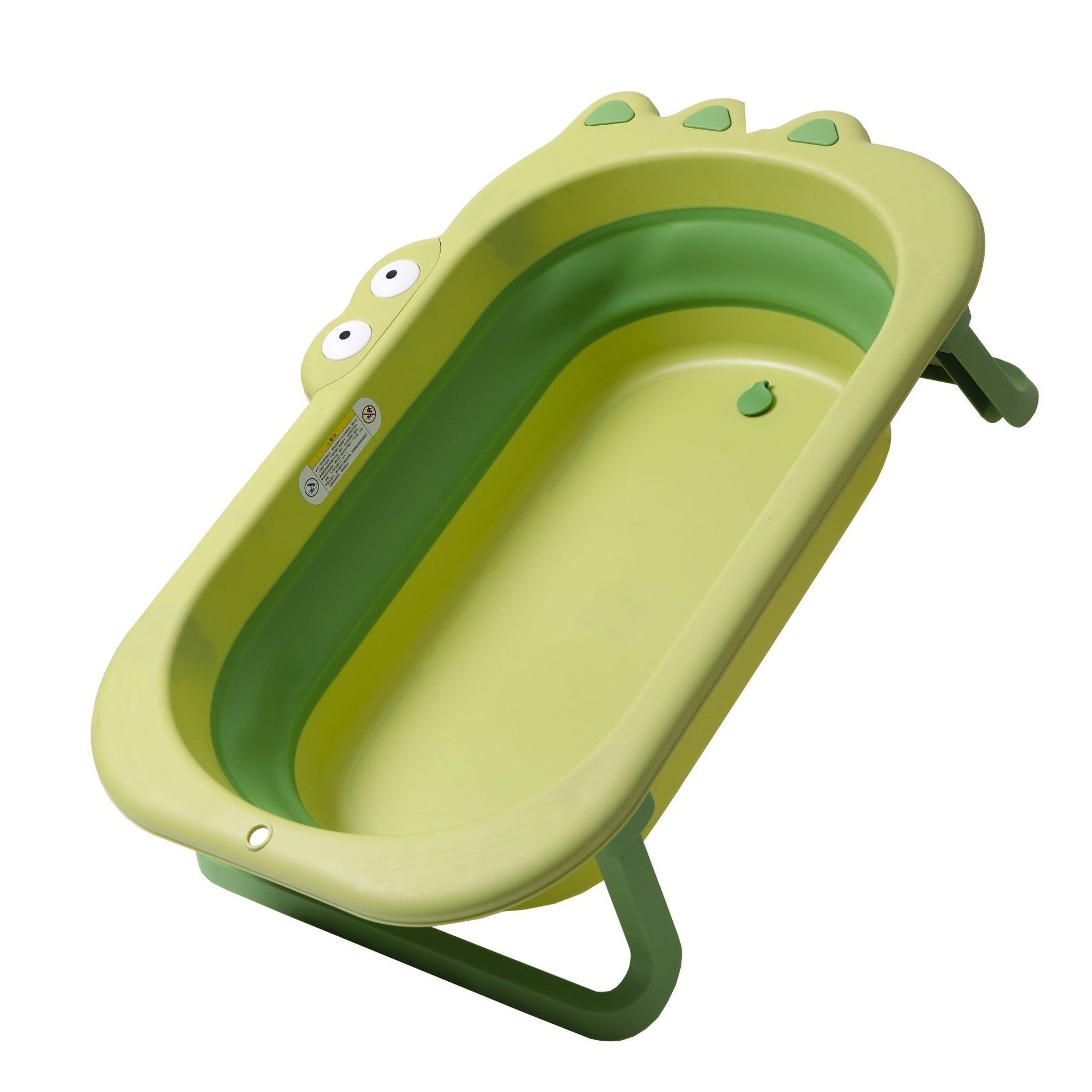 Cada Pliabila pentru Baie, Flippy, din PP+TPR, pentru Copii 0-6 Ani, Model Crocodil, Dop de Scurgere, 80x54x21 cm, Verde-0